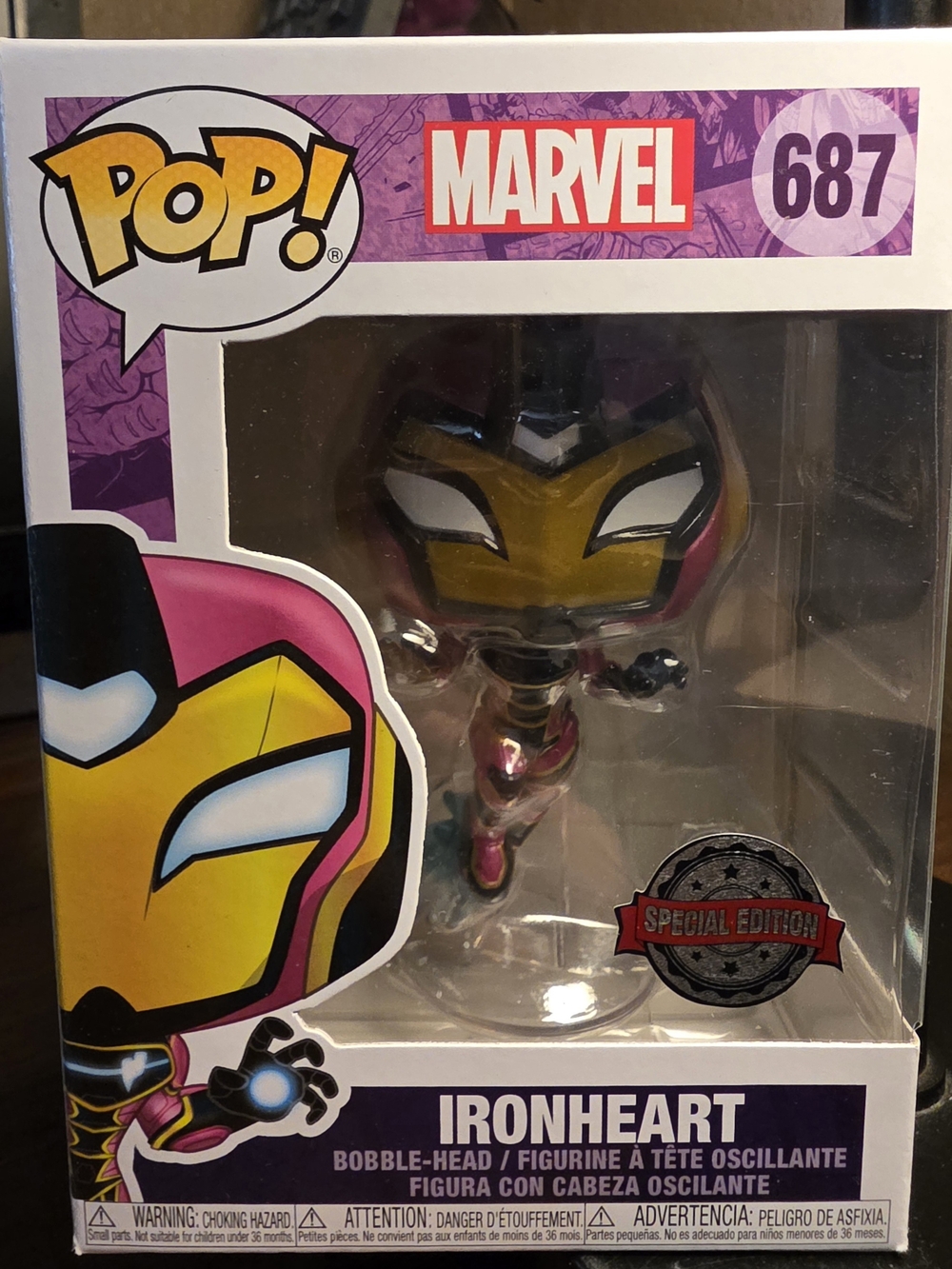 Marvel Ironheart Pop! Vinyl Figure - Pink and Gold